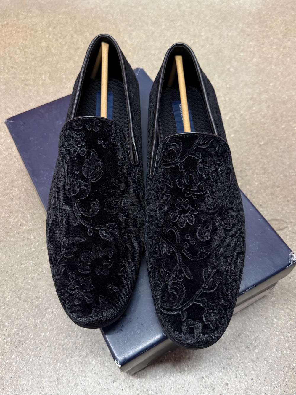 NWT Giorgio Brutini Contact Shoes Men's Blk Velvet Venetian Slipper Loafers 9.5